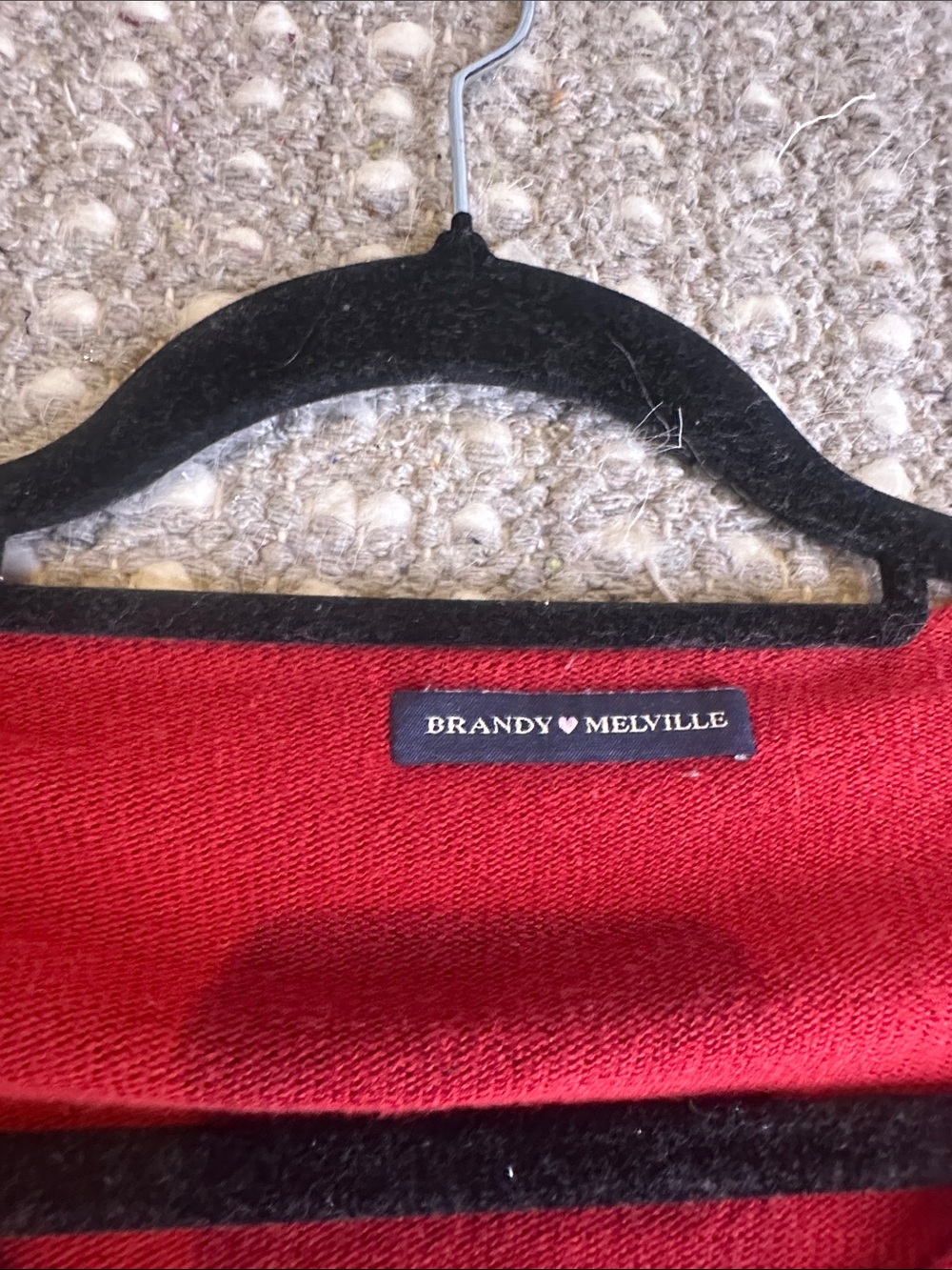 Red Long Sleeve Stella Knit Top By Brandy Melville - Picture 3 of 4
